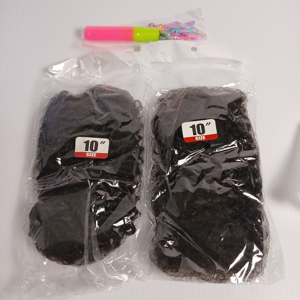 2 Packs 10 Inch Afro Kinky Bulk Human Hair 4C Texture Natural Black